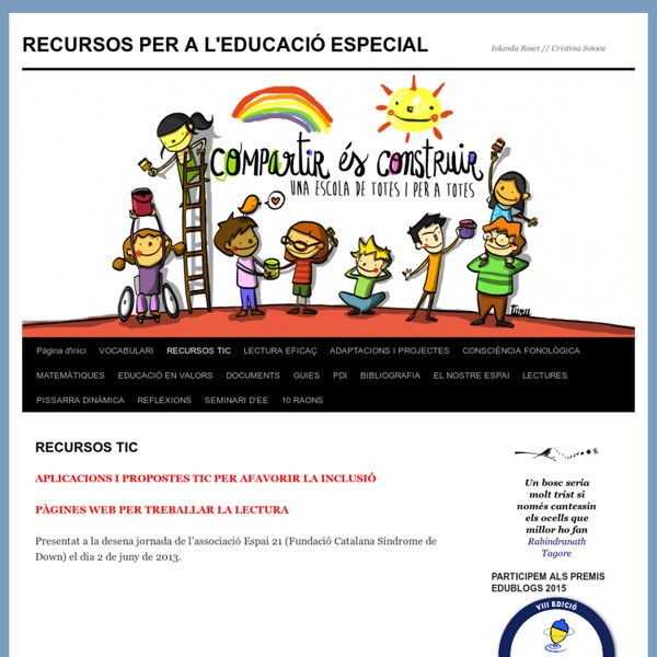 RECURSOS PER A L’EDUCACIÓ ESPECIAL » RECURSOS TIC