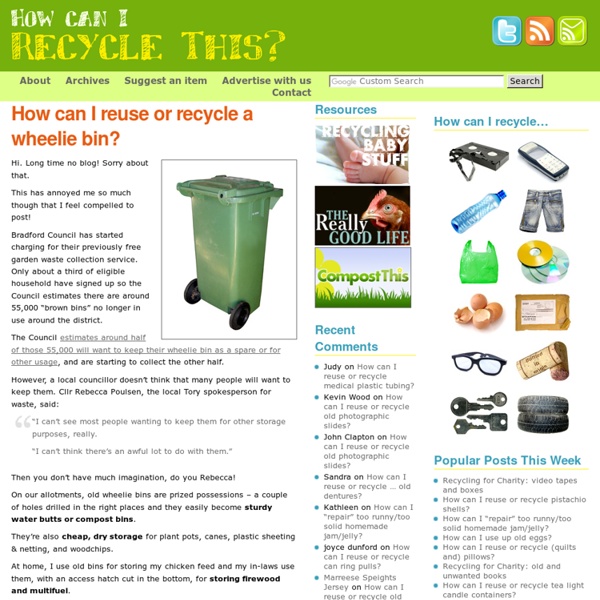 Recycle This - Creative ideas for reusing and recycling random stuff