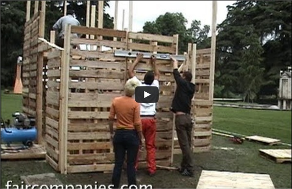 DIY, recycled pallet house with IKEA-style assembly instructions