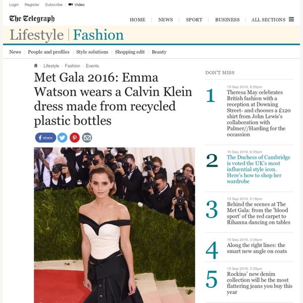 Met Gala 2016: Emma Watson wears a Calvin Klein dress made from recycled plastic bottles