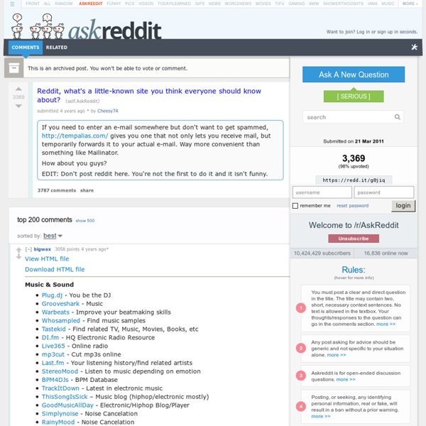 What's a little-known site you think everyone should know about? : AskReddit