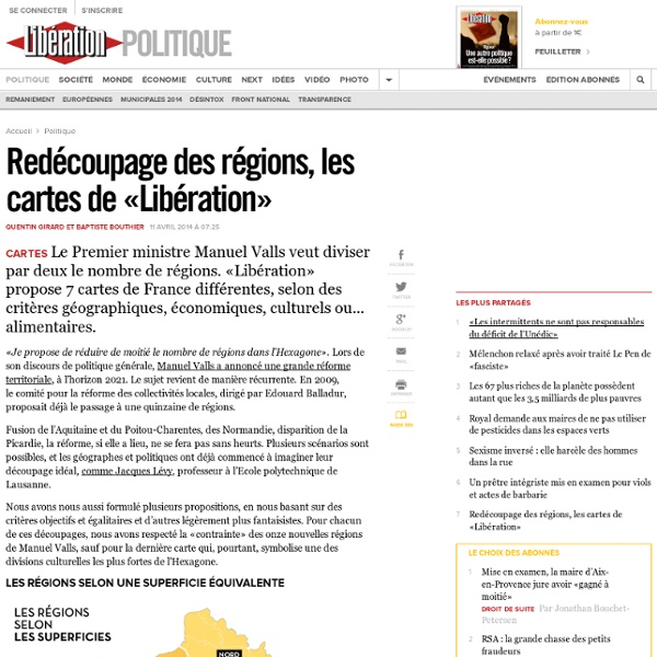 Redécoupage des régions, les cartes de «Libération»