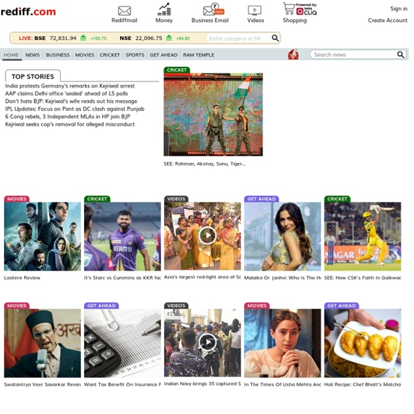 Rediff.com - India, Business, Stock, Sports, Cricket, Entertainment, Bollywood, Music, Video and Breaking news, Rediffmail NG