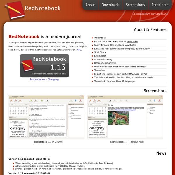 RedNotebook (free) opensource