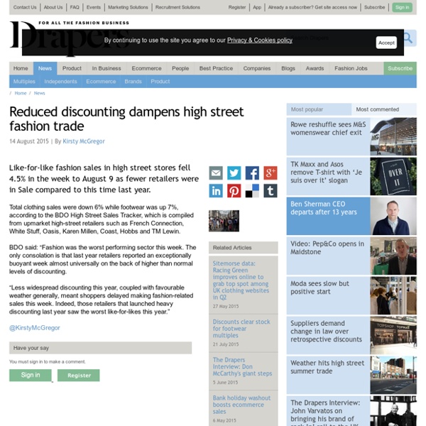 Reduced discounting dampens high street fashion trade