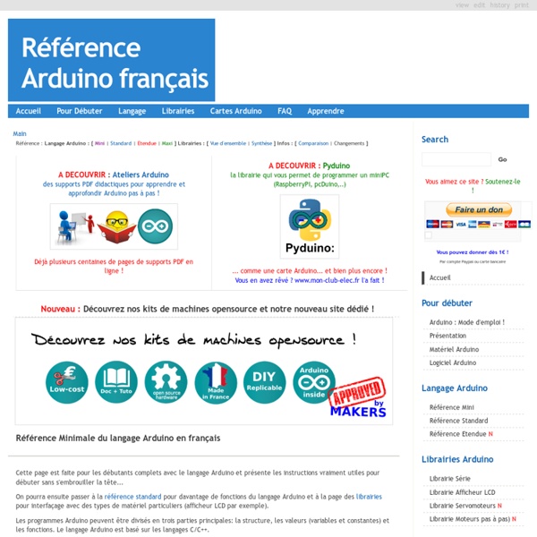 Référence Arduino français Main/Mini Reference