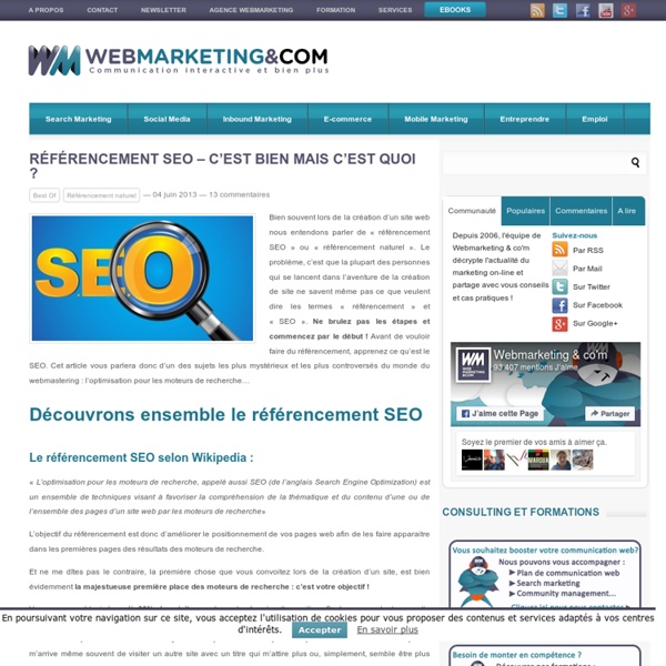 Référencement SEO – C'est bien mais c'est quoi ?