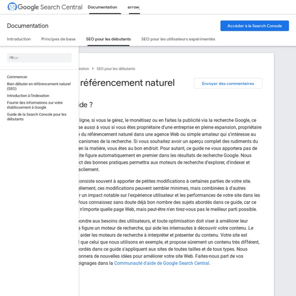 Bien débuter en référencement naturel (SEO) - Aide Search Console