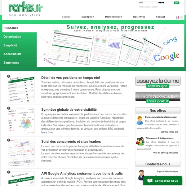 Suivi de référencement google & position google - Ranks.fr