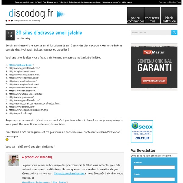 20 sites d’adresse email jetable