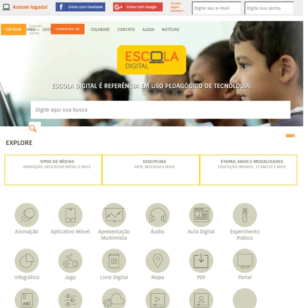 Escola Digital é uma plataforma de busca que reúne objetos e recursos digitais para apoiar professores e alunos em processos de ensino e aprendizagem dentro e fora da sala de aula
