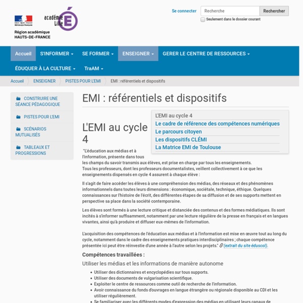 EMI : référentiels et dispositifs — Site Prof-doc