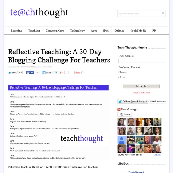 Reflective Teaching Questions: A Challenge For Teachers