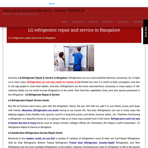 LG refrigerator repair and service in Bangalore Pearltrees