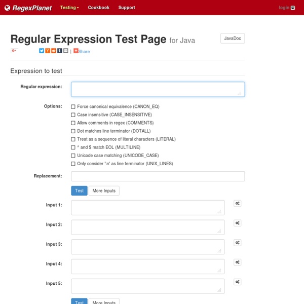RegEx: les tests en ligne expression régulière pour Java