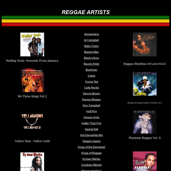 Reggae Artists - StumbleUpon