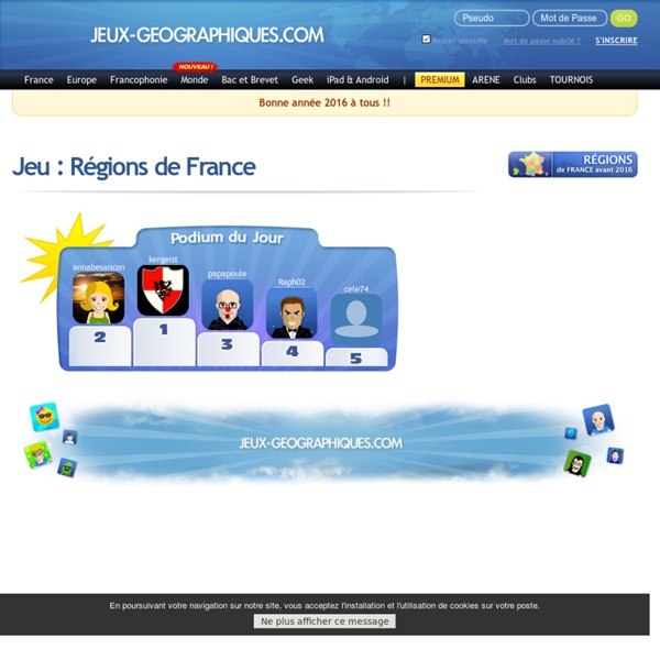 Jeu des régions de France jeux gratuits