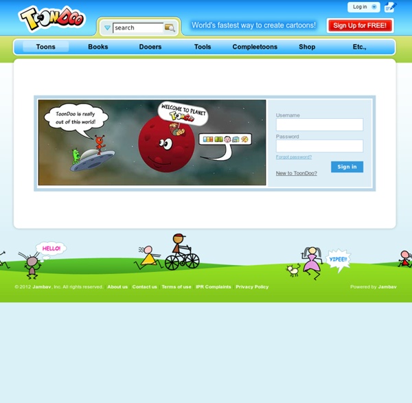 Login - Register at ToonDoo - World's fastest way to create cartoons!