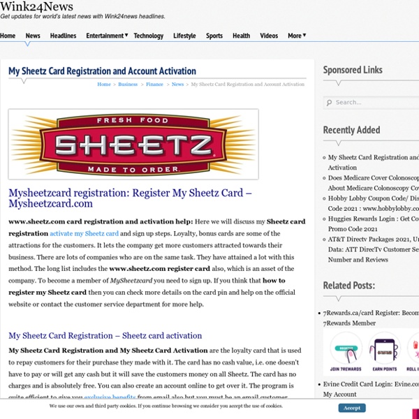 My Sheetz Card Account Activation & Registration