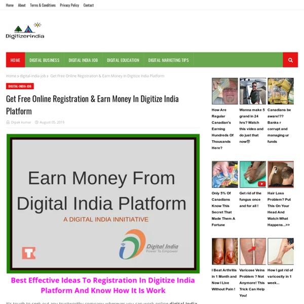 Get Free Online Registration & Earn Money In Digitize India Platform