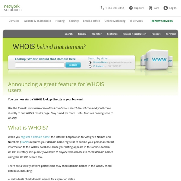 WHOIS Search for Domain Registration Information