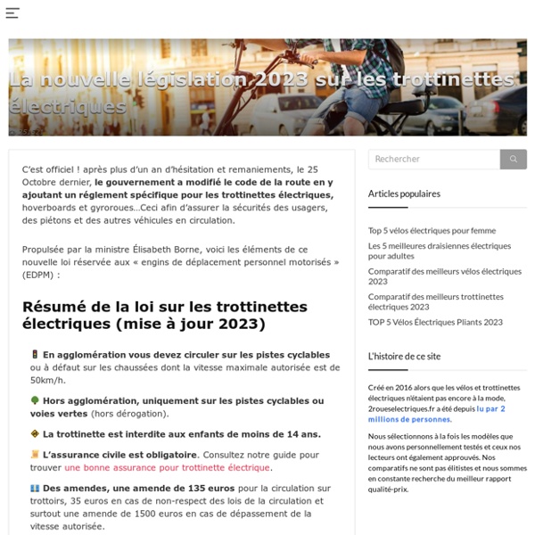 La réglementation des trottinettes électriques (résumé loi mobilité 2019)