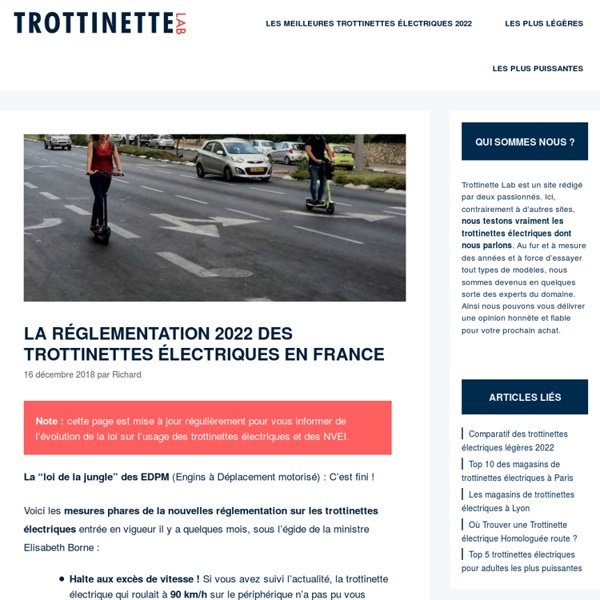 La nouvelle réglementation 2020 des trottinettes électriques en France