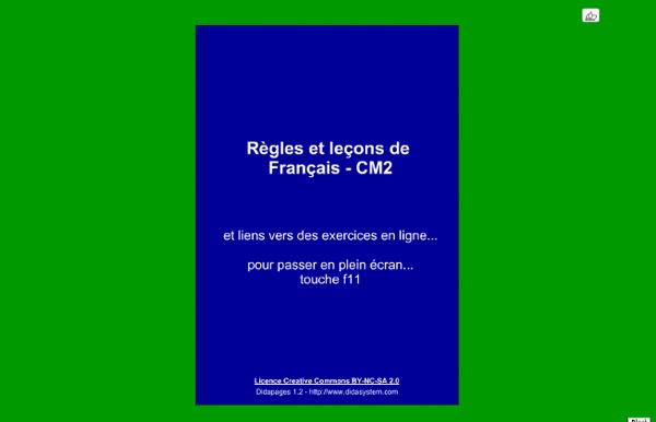 Règles et leçons de Français - CM2