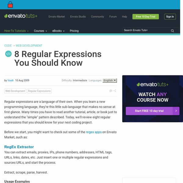8 Regular Expressions You Should Know
