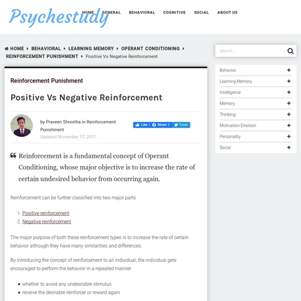 Positive Vs Negative Reinforcement