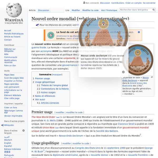 Nouvel ordre mondial — Wikipédia