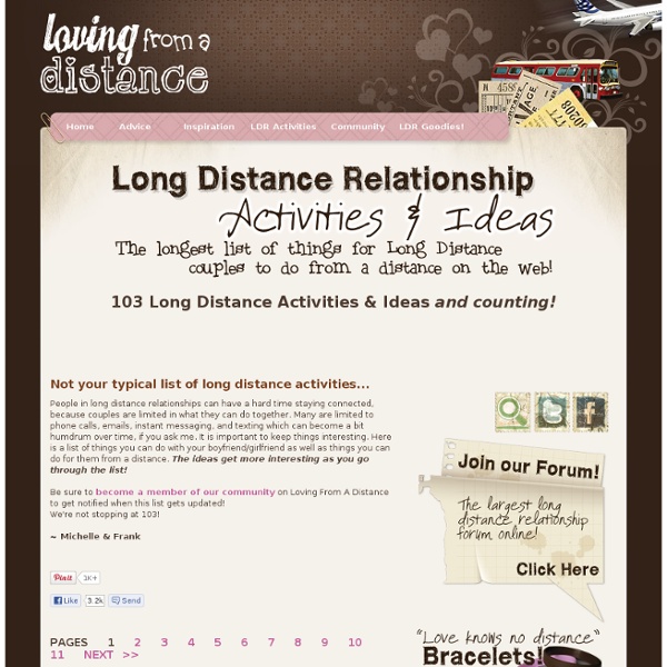 Over 90 Things For LDR Couples To Do From A Distance!
