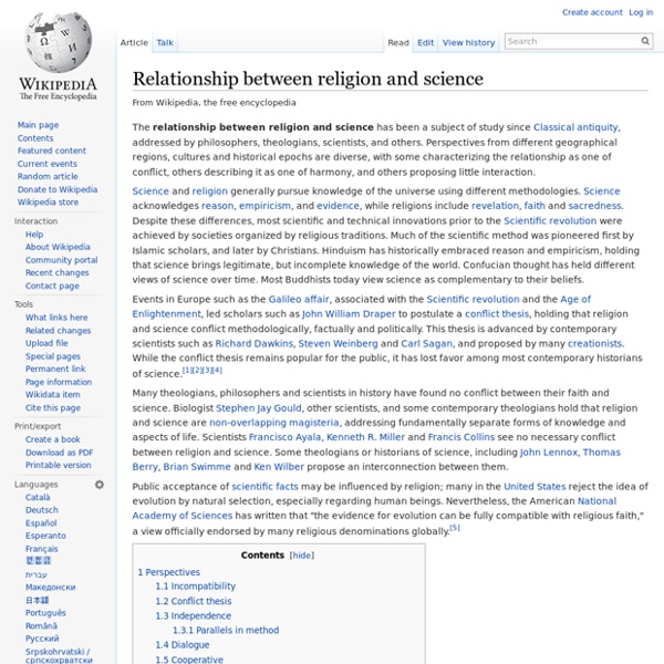 Relationship between religion and science