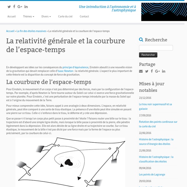 La relativité générale et la courbure de l'espace-temps - Astronomie & Astrophysique