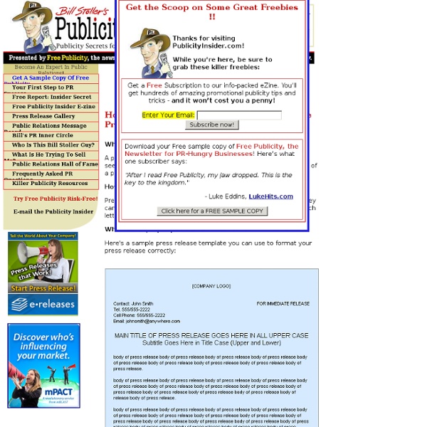 How to Write a Press Release, Press Releases, Sample Press Release Template