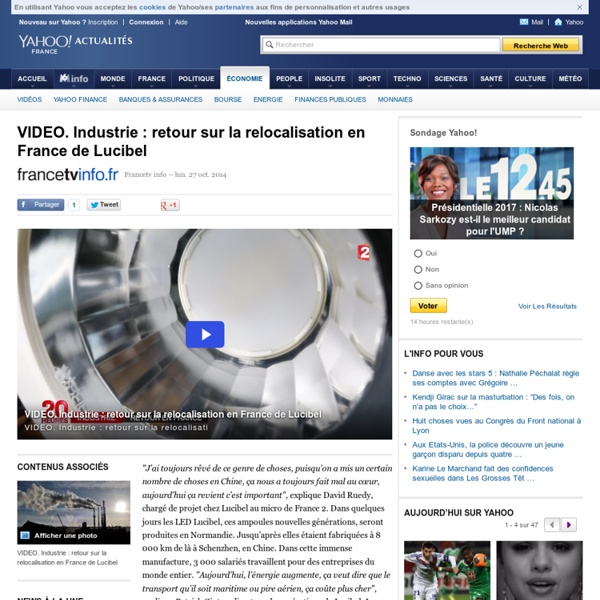 VIDEO. Industrie : retour sur la relocalisation en France de Lucibel
