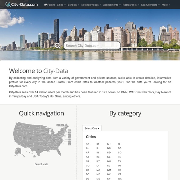 City-Data.com - Stats about all US cities - real estate, relocation info, crime, house prices, cost of living, races, home value estimator, recent sales, income, photos, schools, maps, weather, neighborhoods, and more