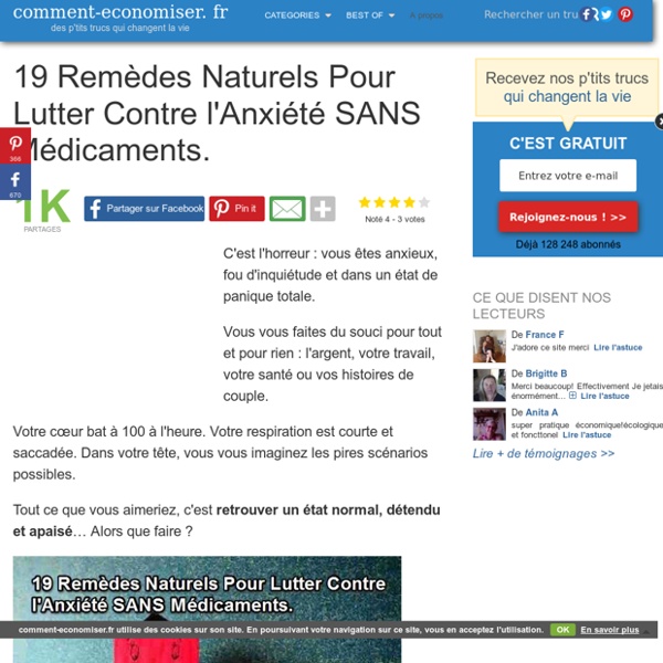 19 Remèdes Naturels Pour Lutter Contre l'Anxiété SANS Médicaments.