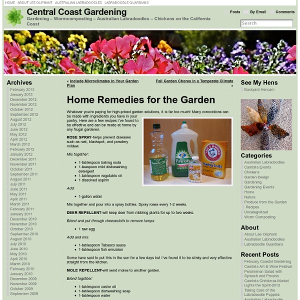 Home Remedies for the Garden « Central Coast Gardening