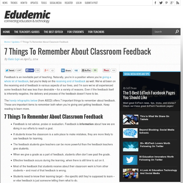 7 Things To Remember About Classroom Feedback