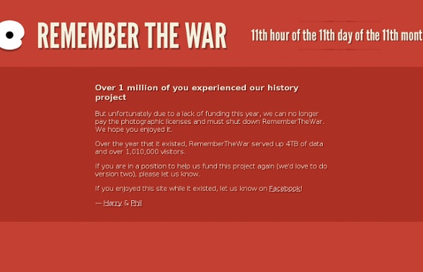Remember the War - Remembering our heroes - 13th November 2011