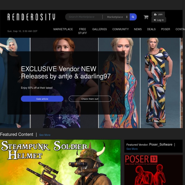 Renderosity - 3D Models, 3D Content, 3D Software, and 3D Art
