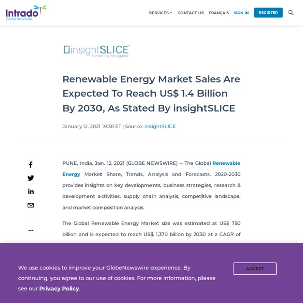 Renewable Energy Market Sales Are Expected To Reach US$ 1.4 Billion By 2030, As Stated By insightSLICE