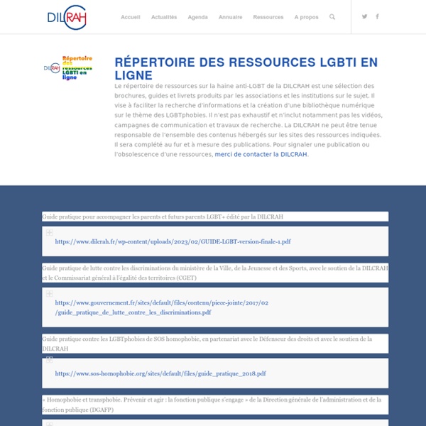 Répertoire des ressources LGBTI en ligne – DILCRAH