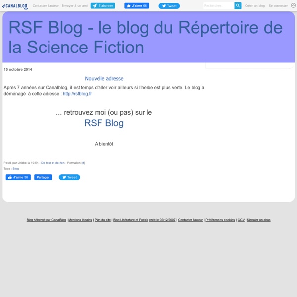 RSF Blog - le blog du Répertoire de la Science Fiction