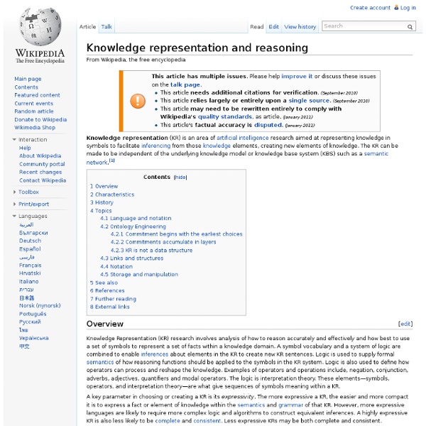 Knowledge representation and reasoning