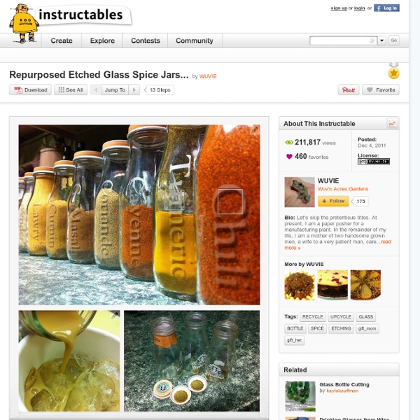 Repurposed Etched Glass Spice Jars... Pearltrees