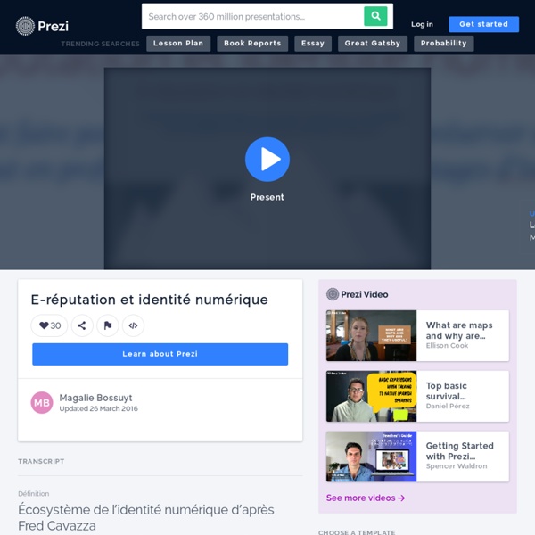 E-réputation et identité numérique by Magalie Bossuyt on Prezi