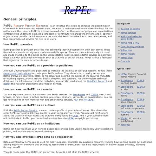 RePEc: Research Papers in Economics