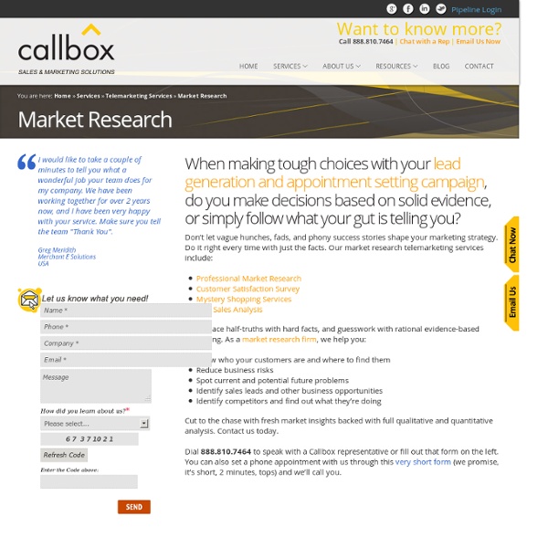 Market Research Survey Telemarketing